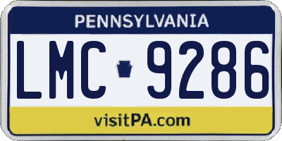 PA license plate LMC9286