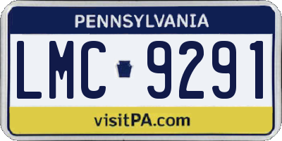 PA license plate LMC9291