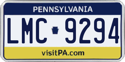 PA license plate LMC9294