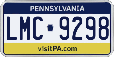 PA license plate LMC9298
