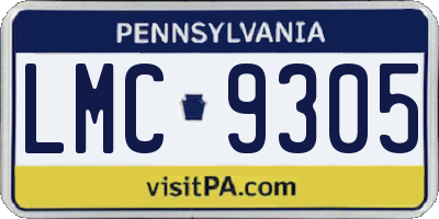 PA license plate LMC9305