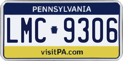 PA license plate LMC9306