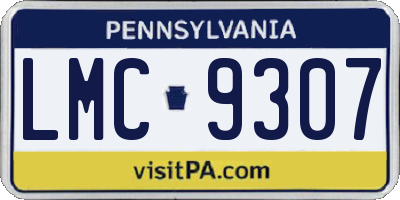 PA license plate LMC9307