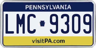 PA license plate LMC9309