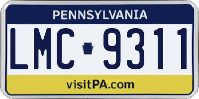 PA license plate LMC9311