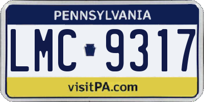 PA license plate LMC9317