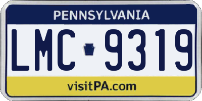 PA license plate LMC9319