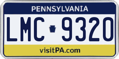 PA license plate LMC9320