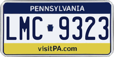 PA license plate LMC9323