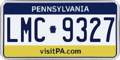 PA license plate LMC9327