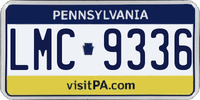 PA license plate LMC9336