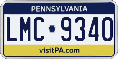 PA license plate LMC9340