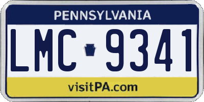 PA license plate LMC9341