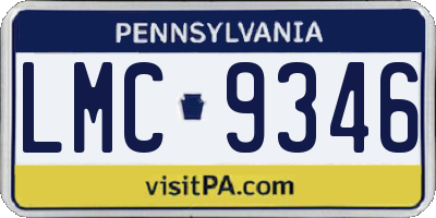 PA license plate LMC9346