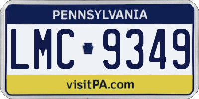 PA license plate LMC9349