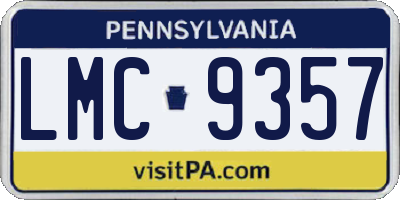 PA license plate LMC9357