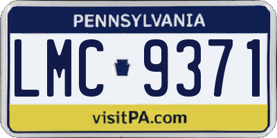 PA license plate LMC9371