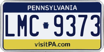 PA license plate LMC9373
