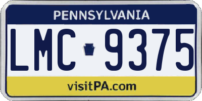 PA license plate LMC9375