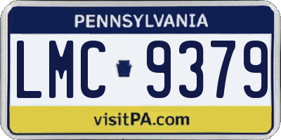 PA license plate LMC9379