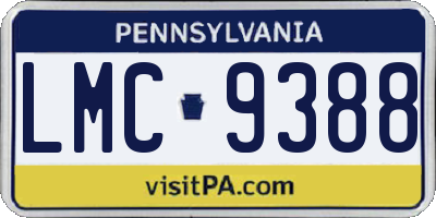 PA license plate LMC9388