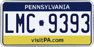PA license plate LMC9393