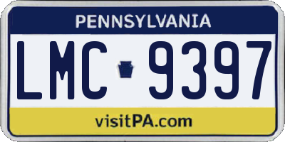PA license plate LMC9397