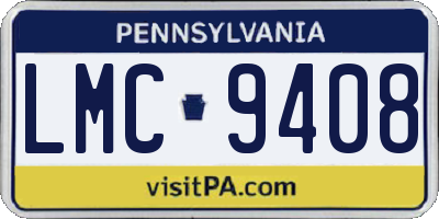 PA license plate LMC9408