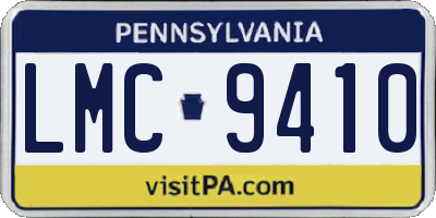 PA license plate LMC9410
