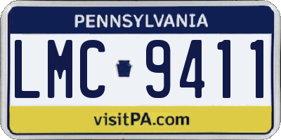 PA license plate LMC9411