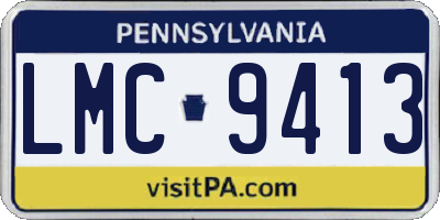 PA license plate LMC9413
