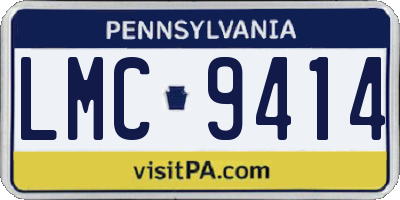 PA license plate LMC9414