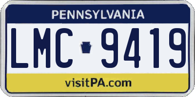 PA license plate LMC9419
