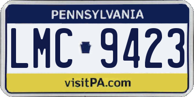 PA license plate LMC9423