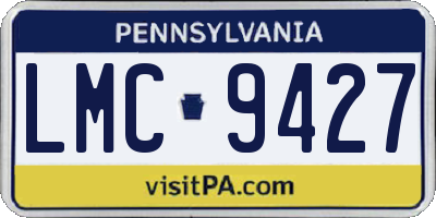 PA license plate LMC9427