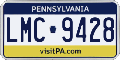 PA license plate LMC9428