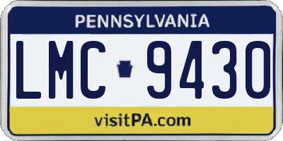 PA license plate LMC9430