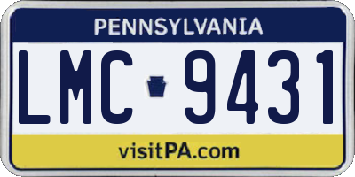 PA license plate LMC9431