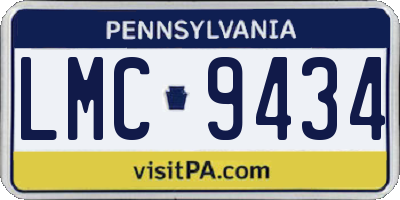 PA license plate LMC9434