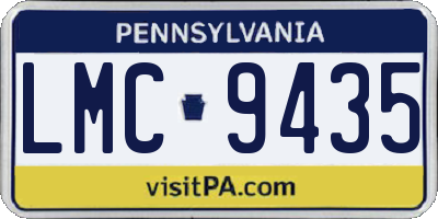 PA license plate LMC9435