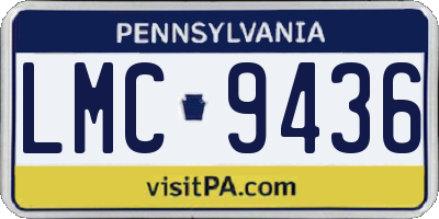 PA license plate LMC9436