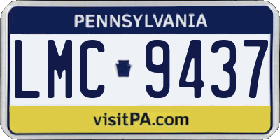 PA license plate LMC9437