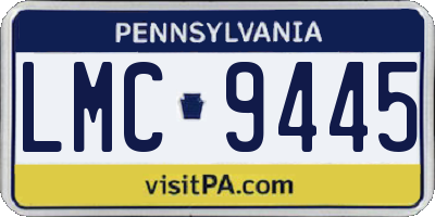 PA license plate LMC9445