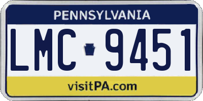 PA license plate LMC9451