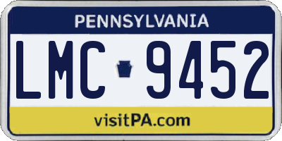 PA license plate LMC9452