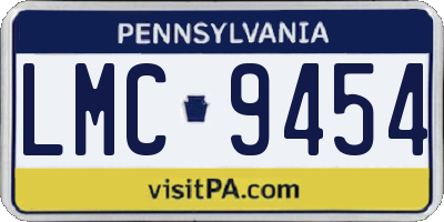 PA license plate LMC9454