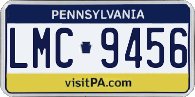 PA license plate LMC9456