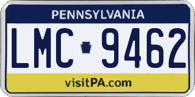 PA license plate LMC9462