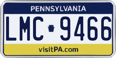 PA license plate LMC9466