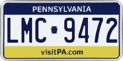 PA license plate LMC9472